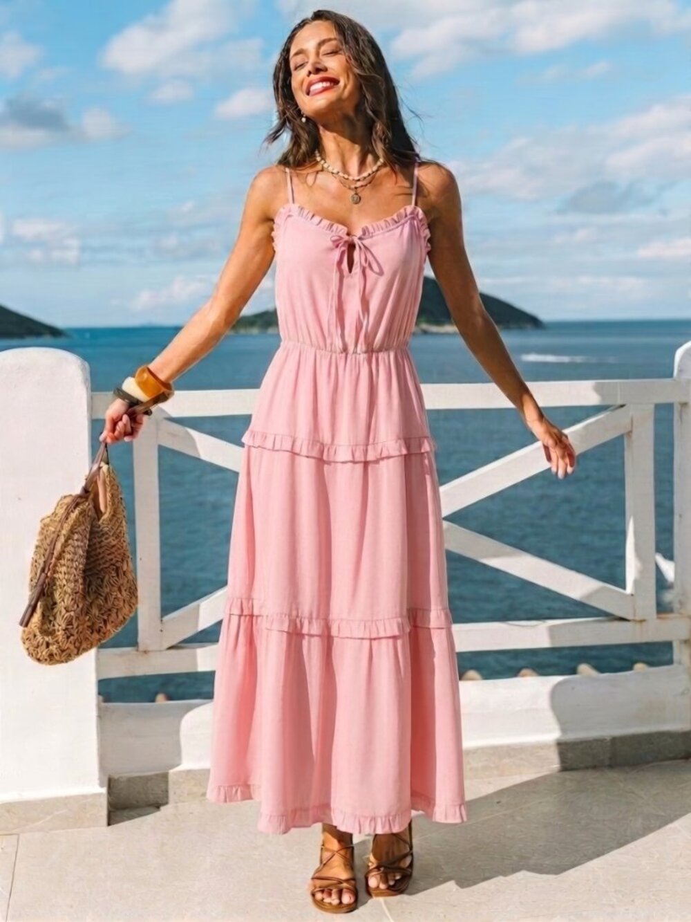 Lovers + Friends Rosalie Midi Dress Coral Size M NWT